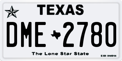 TX license plate DME2780