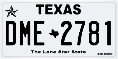 TX license plate DME2781