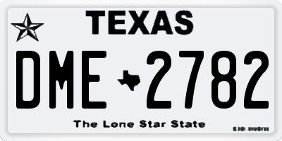 TX license plate DME2782