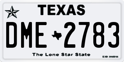 TX license plate DME2783
