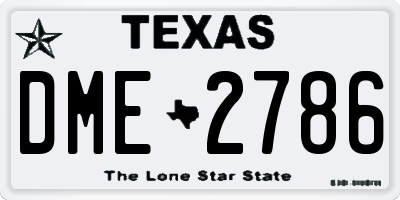 TX license plate DME2786