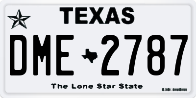 TX license plate DME2787