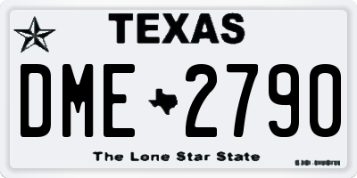 TX license plate DME2790