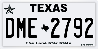 TX license plate DME2792