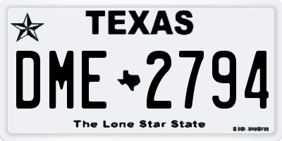 TX license plate DME2794