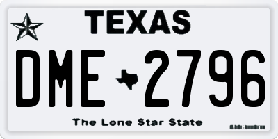 TX license plate DME2796