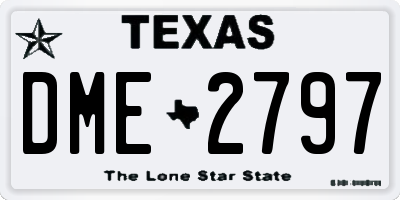 TX license plate DME2797
