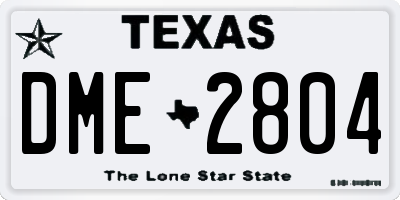 TX license plate DME2804