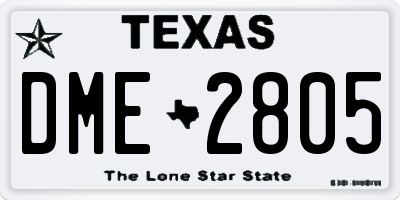TX license plate DME2805