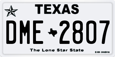 TX license plate DME2807