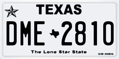 TX license plate DME2810