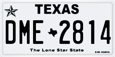 TX license plate DME2814