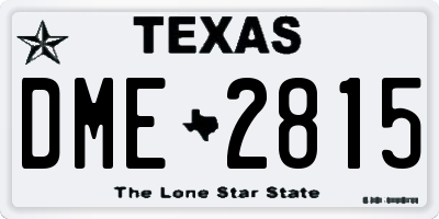 TX license plate DME2815