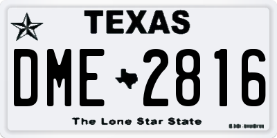 TX license plate DME2816