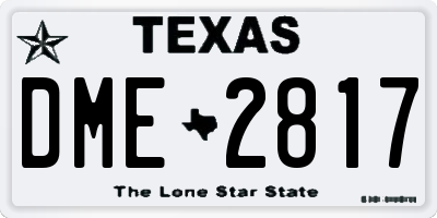 TX license plate DME2817