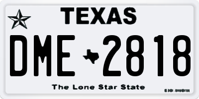 TX license plate DME2818