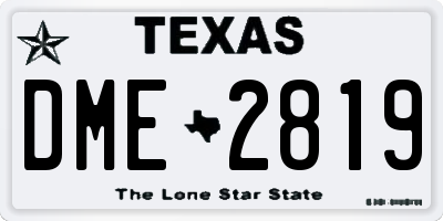 TX license plate DME2819