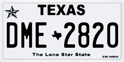 TX license plate DME2820