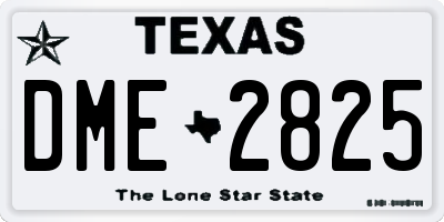 TX license plate DME2825