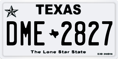 TX license plate DME2827