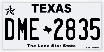TX license plate DME2835