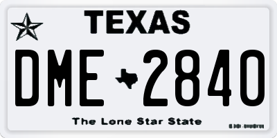 TX license plate DME2840