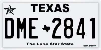 TX license plate DME2841