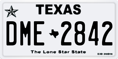 TX license plate DME2842