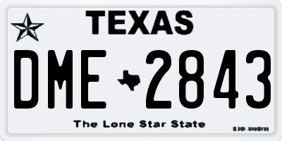 TX license plate DME2843