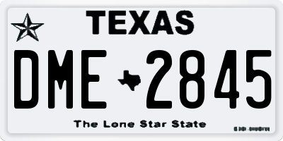 TX license plate DME2845