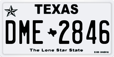 TX license plate DME2846