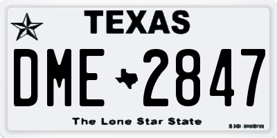 TX license plate DME2847
