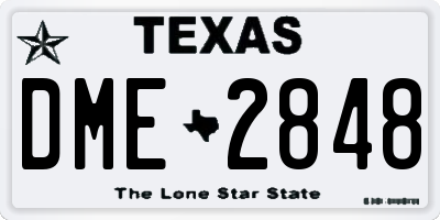 TX license plate DME2848