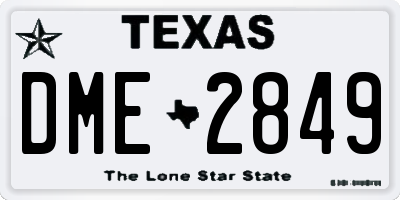 TX license plate DME2849