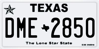 TX license plate DME2850
