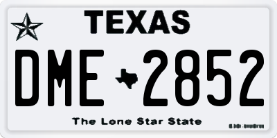 TX license plate DME2852