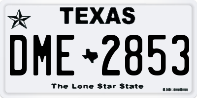 TX license plate DME2853