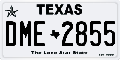 TX license plate DME2855