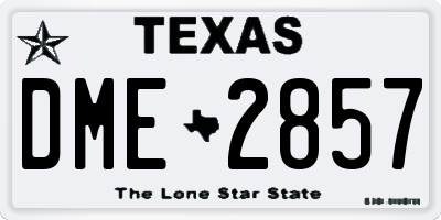 TX license plate DME2857