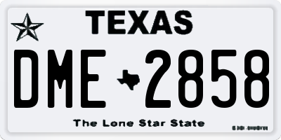 TX license plate DME2858