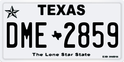 TX license plate DME2859