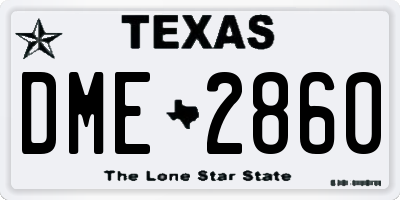 TX license plate DME2860