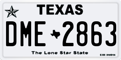 TX license plate DME2863