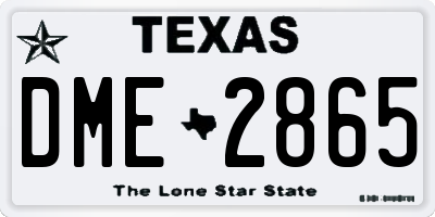 TX license plate DME2865