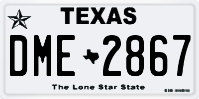 TX license plate DME2867