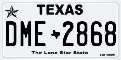 TX license plate DME2868