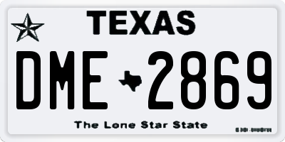 TX license plate DME2869