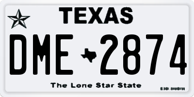 TX license plate DME2874