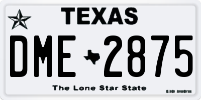 TX license plate DME2875