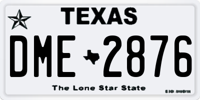 TX license plate DME2876